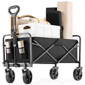 CONCETTA Wagons Carts Foldable with All-Terrain Wheels - foldable, extra large capacity, with drink holder, Suitable for Camping Sports Outdoor Activities