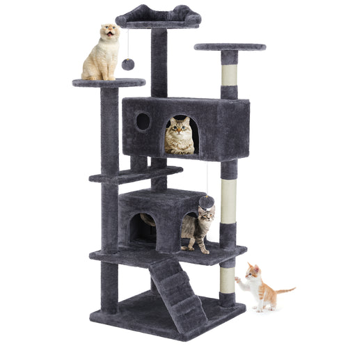 CONCETTA Cat Tree Tower, Multi-Level Cat Tree for Large Cats, Kitty, Pet House with 2 Condo, Scratching Post