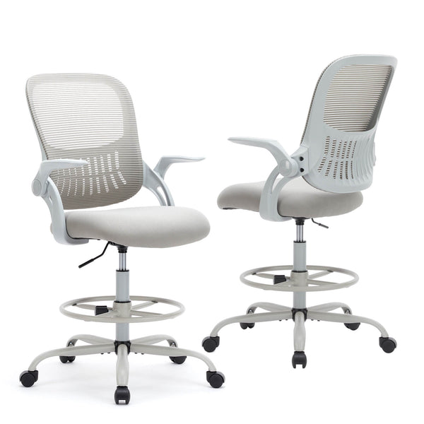 CONCETTA Office Computer Desk Chair, Ergonomic Chair with Flip-up Armrests and Lumbar Support, Height Adjustable, Breathable Mesh Back