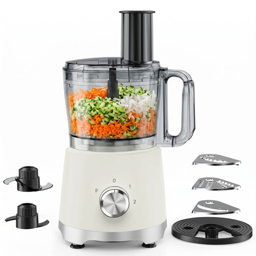 CONCETTA 12-Cup Food Processor & Vegetable Chopper, Stack & Snap Design, 450W 2-Speed Motor, Stainless Steel Blades, BPA-Free Bowl