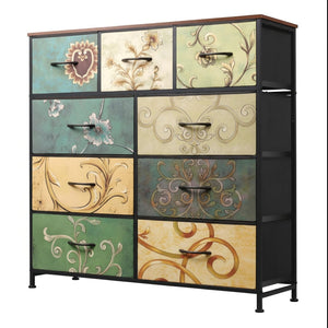CONCETTA 9-Drawer Fabric Dresser, TV Cabinet Sideboard, Storage Organizer Cabinet for Living Room, Bedroom, Office