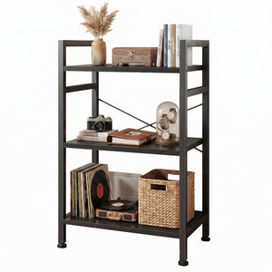 CONCETTA Bookshelf Small Industrial Storage Shelf & Shelves, Metal Bookcase for Home Office, Living Room, Bedroom