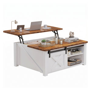 CONCETTA 31.5" Lift Top Coffee Table with Large Hidden Storage, Adjustable Shelves