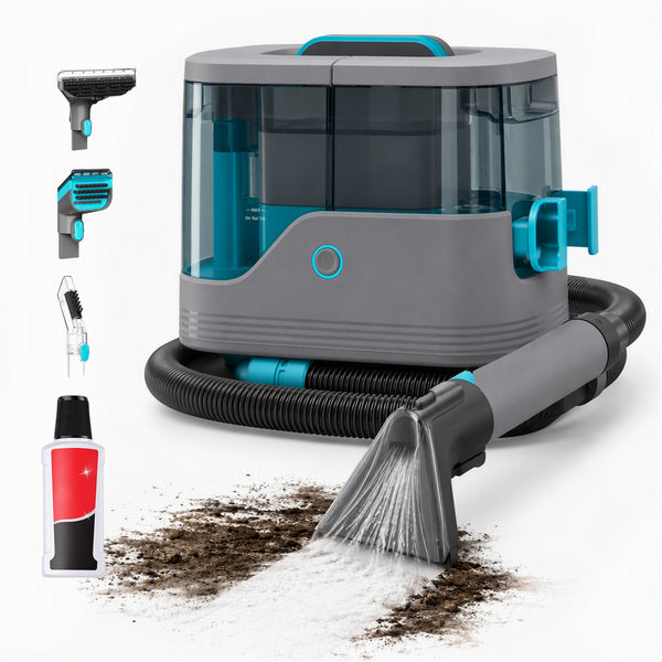 SHOUFTW Carpet Cleaner Machine, 13KPA Portable Deep Spot Cleaner with 3 Brushes Steam Strong Suction 1.5L Large Tank Capacity for Couch, Curtain, Carpet, Car