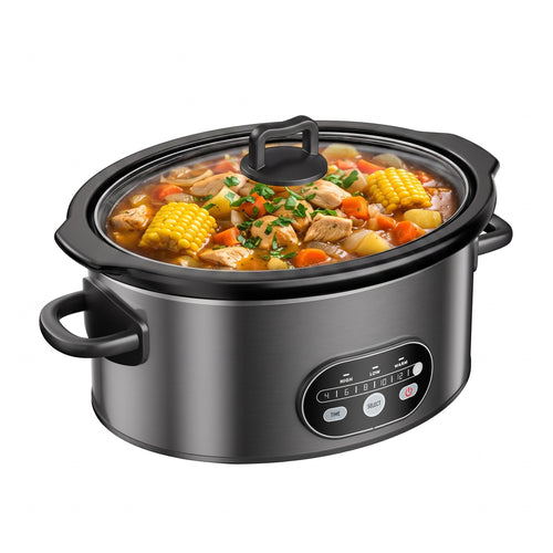 CONCETTA Slow Cooker with 3 Cooking Settings, Dishwasher-Safe