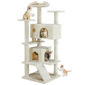 CONCETTA Cat Tree Tower, Multi-Level Cat Tree for Large Cats, Kitty, Pet House with 2 Condo, Scratching Post