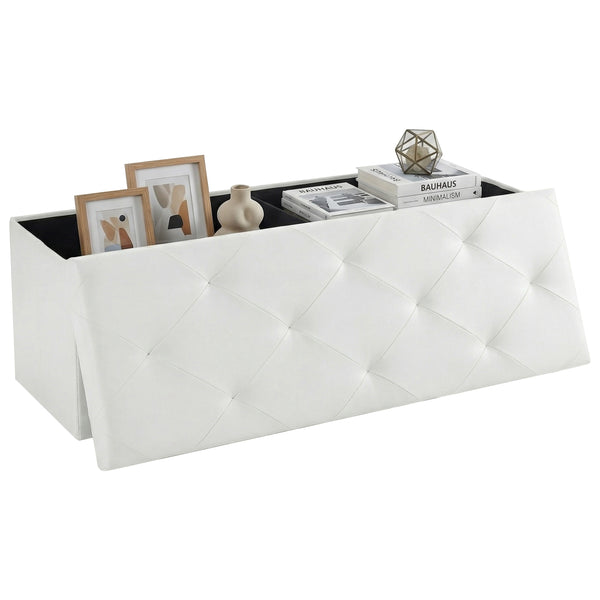 CONCETTA Folding Storage Ottoman Bench, 660lbs Weight Capacity, End‑of‑Bed Foot Rest Storage Chest for Living Room, Bedroom, Entryway