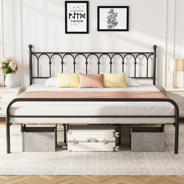 CONCETTA Metal Platform Bed Frame with Rounded Base & Protective Footpads, Underbed Storage, No Box Spring Needed for Bedroom