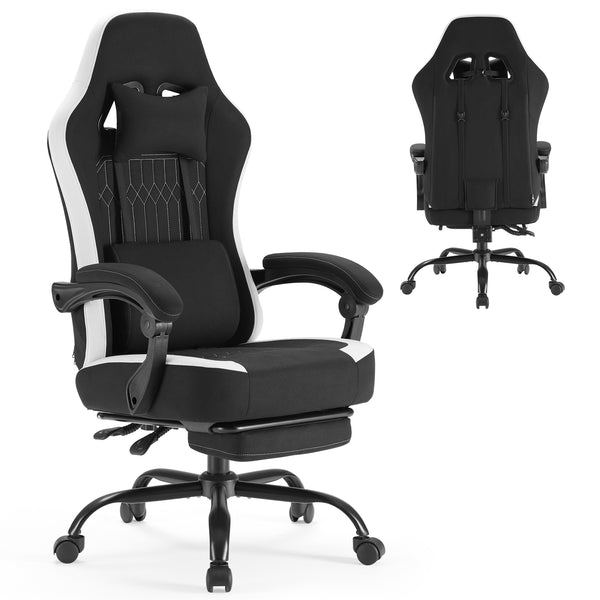 gaming chair, office chair with high backrest and computer chair, is an ergonomic adjustable rotating office chair. Available in black, white, khaki, pink and blue.