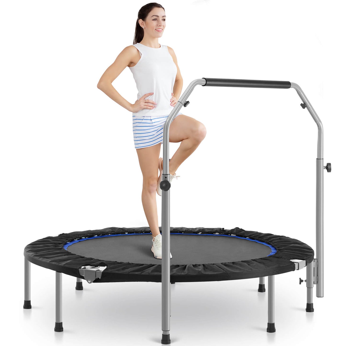 JOINSUN 40"/48" Foldable Mini Trampoline for Adults, Rebounder Trampoline for Adults with Adjustable Bar（副本）