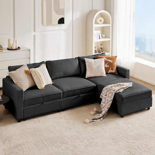 CONCETTA Convertible Sectional Sofa Couch-with Storage for Living Room, U-Shaped Modern Modular Sofa Sleeper with Reversible Chaise