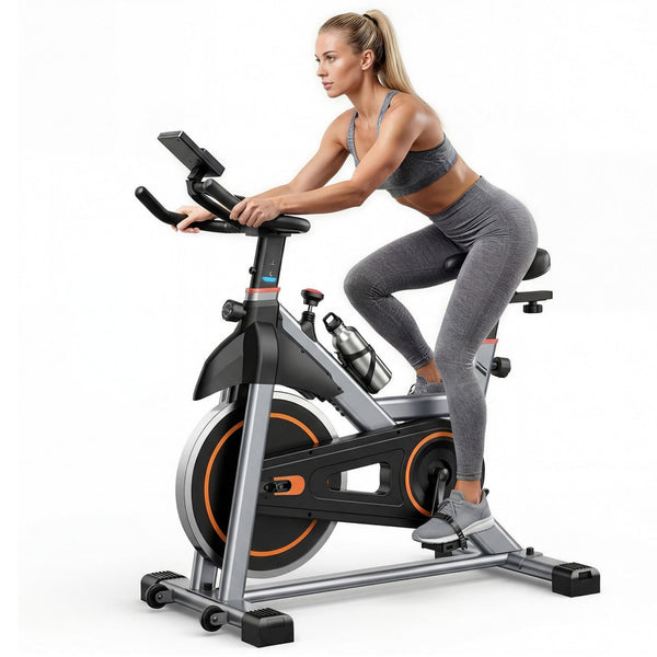 CONCETTA Exercise Bike for Home Gym, Stationary Indoor Cycling Bike, Low Noise Cardio Workout Equipment with Adjustable Resistance