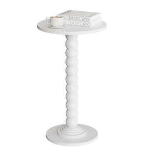 CONCETTA Modern Round Side Table, Accent End Table with Solid Wood Spindle, Small Drink Table for Living Room, Bedroom, Couch, Office