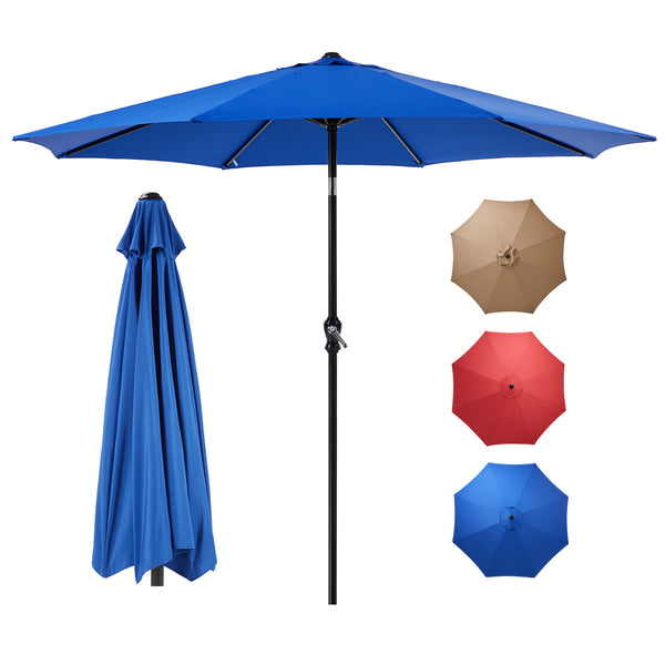 CONCETTA 9FT Outdoor Patio Umbrella, Outdoor Table Umbrella, Yard Umbrella,Easy Push Button Tilt and Crank, 8 Sturdy Fiberglass Ribs Heavy-Duty Pool Umbrella for Deck, Backyard