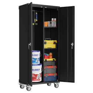 CONCETTA Metal Storage Cabinet with Pegboard and Adjustable Shelves for Garage, Home, or Office