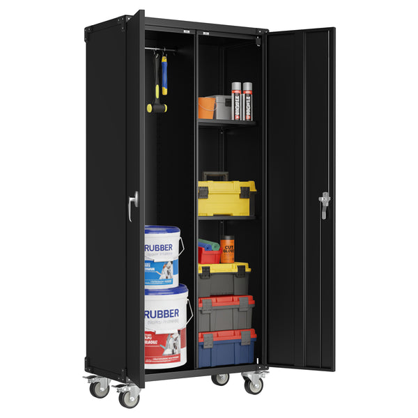 CONCETTA Metal Storage Cabinet with Pegboard and Adjustable Shelves for Garage, Home, or Office