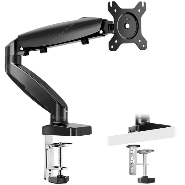 JOINSUN Dual Monitor Stand - Adjustable Gas Spring Monitor Desk Mount Swivel Vesa Bracket with C Clamp, Grommet Mounting Base for 15 to 32 Inch Computer Screens