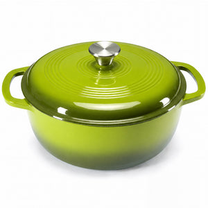 CONCETTA 6 Quart Enamel Cast Iron Dutch Oven with Moisture-Sealing Lid for Bread Baking Braising & Slow Cooking, Dual Handles, Oven Safe