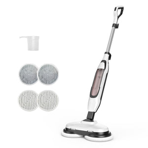 CONCETTA Hard Floor Steam Mop with Dual Cleaning Heads, 3 Steam Modes, LED Headlights