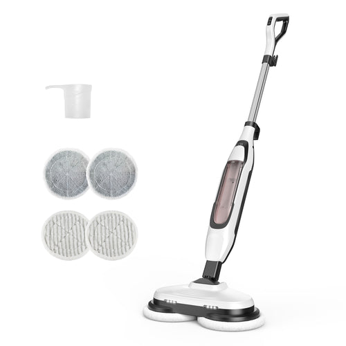 CONCETTA Hard Floor Steam Mop with Dual Cleaning Heads, 3 Steam Modes, LED Headlights