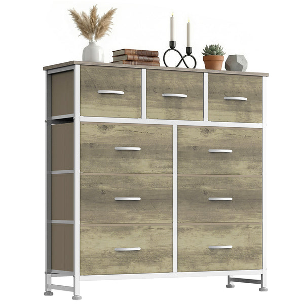 CONCETTA 9-Drawer Fabric Dresser, TV Cabinet Sideboard, Storage Organizer Cabinet for Living Room, Bedroom, Office