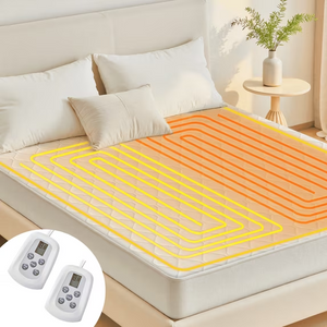 SHOUFTW Heated Mattress Pad, Electric Bed Warmer, 10 Heat Settings & 12H Timer, Machine Washable, Over-Heat Protection, White
