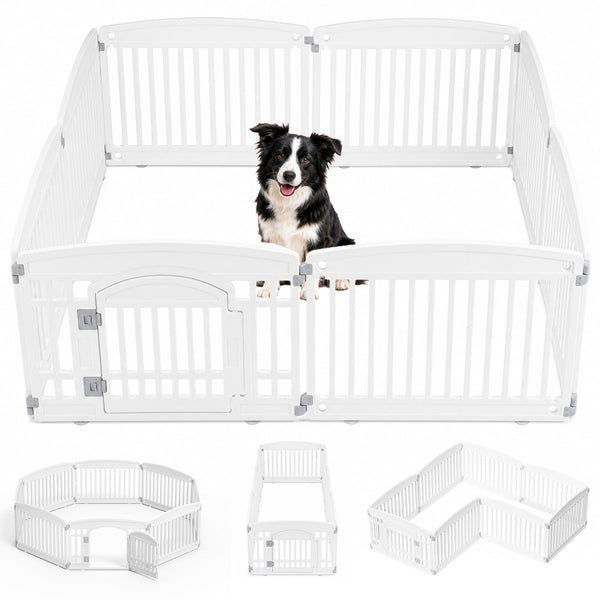 CONCETTA Portable Dog Playpen for Indoor, Plastic Lightweight Indoor Puppy Pen with Door, Customizable