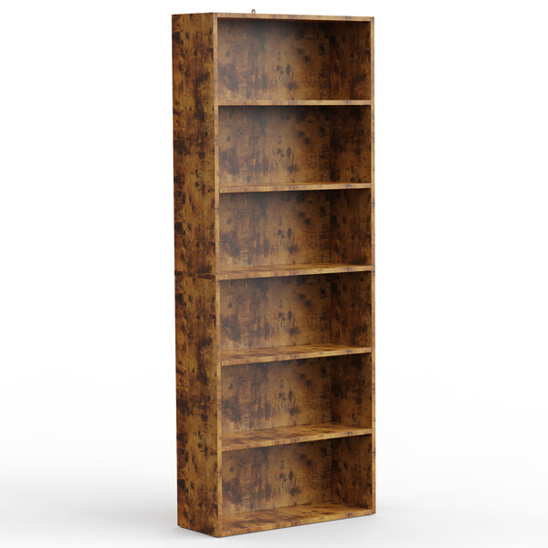 CONCETTA 5/6 Shelf Bookcase, Tall Floor Standing Open Bookshelf for Home Office and Living Room