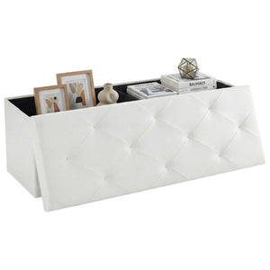 CONCETTA Storage Ottoman Bench, Foldable Footrest Stool with High Load Capacity, Holds Up to 660 lb, PVC