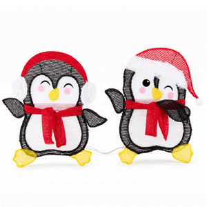 SHOUFTW 2-Piece Pre-Lit Christmas Decorations, Holiday Display Home Decorations 8 Lighting Modes for Indoor Outdoor Yard Garden