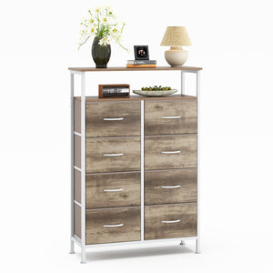 CONCETTA 8-Drawer Fabric Dresser with Open Shelf, Tall Storage Organizer for Bedroom Closet, Living Room, Hallway