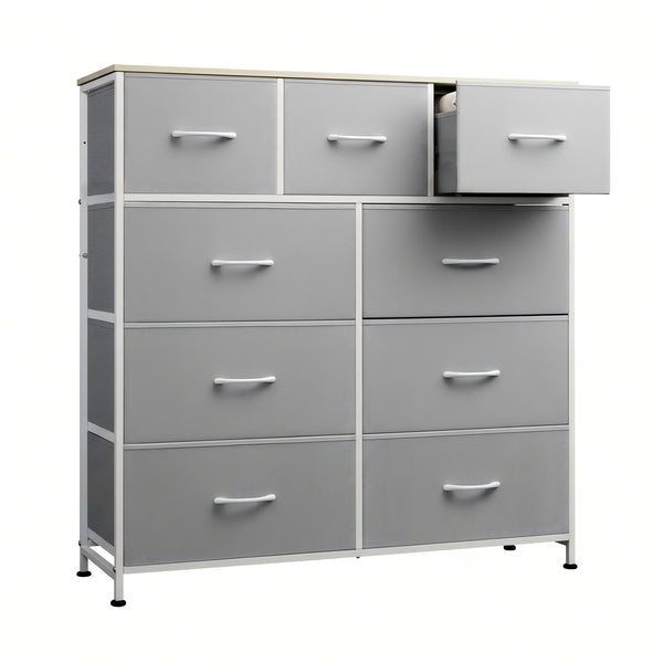 CONCETTA 9-Drawer Fabric Dresser, TV Cabinet Sideboard, Storage Organizer Cabinet for Living Room, Bedroom, Office