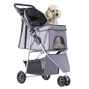 CONCETTA 3-Wheel Foldable and Waterproof Pet Stroller - Jogger Stroller for Small and Medium Dogs and Cats with Cup Holder and Removable Liner