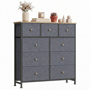 CONCETTA 9-Drawer Fabric Dresser, TV Cabinet Sideboard, Storage Organizer Cabinet for Living Room, Bedroom, Office