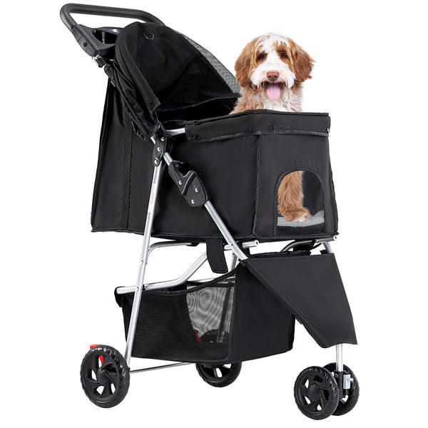 CONCETTA 3-Wheel Foldable and Waterproof Pet Stroller - Jogger Stroller for Small and Medium Dogs and Cats with Cup Holder and Removable Liner