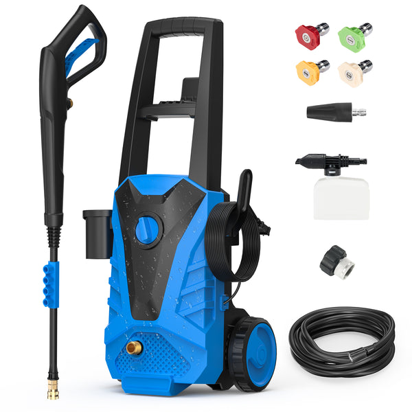 Electric Pressure Washer , Power Washer with 6 Nozzles & Foam Cannon for Window, Fence, Patio, Driveway Cleaning，2.0 GPM
