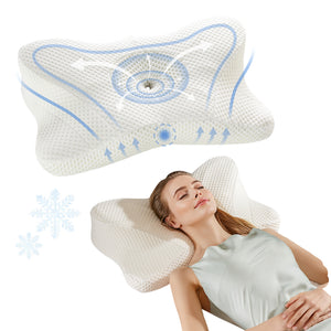 CONCETTAMemory Foam Pillows, Ergonomic Contoured Support for Side Back and Stomach Sleepers