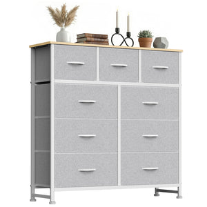 CONCETTA 9-Drawer Fabric Dresser, TV Cabinet Sideboard, Storage Organizer Cabinet for Living Room, Bedroom, Office