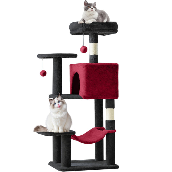 CONCETTA 44in Multi Level Cat Tree Tower,Cat Scratching Posts with Large Top Perch and Hammock