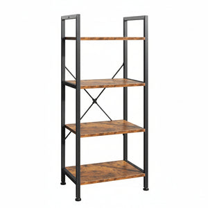 CONCETTA Bookshelf Small Industrial Storage Shelf & Shelves, Metal Bookcase for Home Office, Living Room, Bedroom
