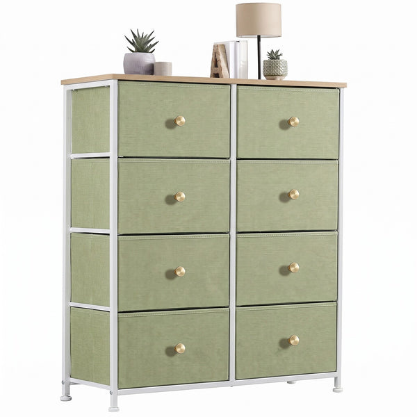 CONCETTA 8-Drawer Fabric Dresser, Storage Organizer Cabinet for Living Room, Bedroom, Office
