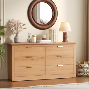 CONCETTA 6-Drawer Double Dresser for Bedroom, Wide Chest of Drawers, Bedroom Storage Furniture,Wood