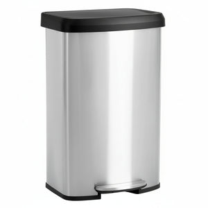 CONCETTA Kitchen Stainless Steel Waste Bin with Lid with Soft-Close Foot Pedal and Removable Inner Bin for Bathrooms, Bedrooms and Home Offices