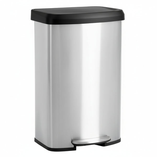 CONCETTA Kitchen Stainless Steel Waste Bin with Lid with Soft-Close Foot Pedal and Removable Inner Bin for Bathrooms, Bedrooms and Home Offices