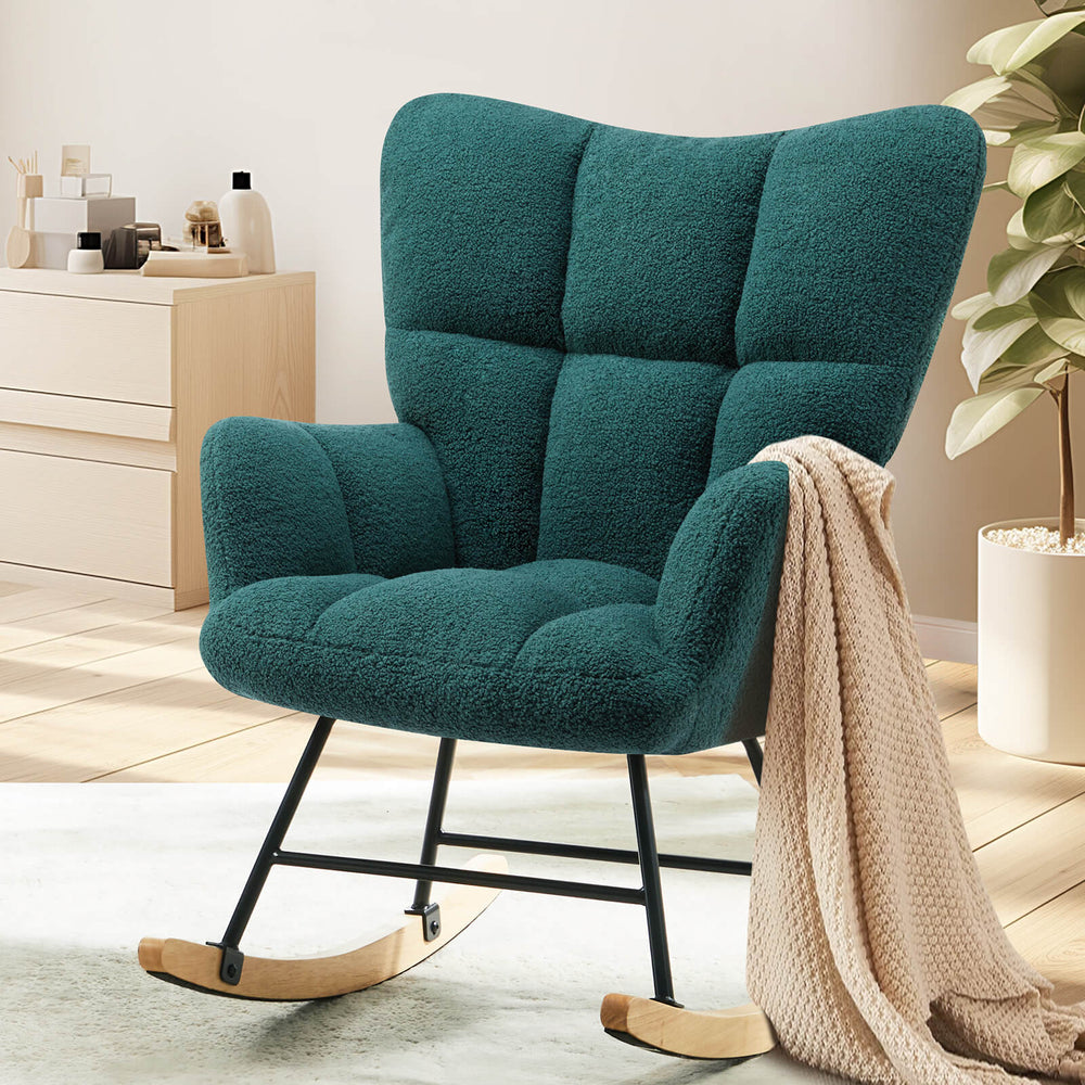 CONCETTA  Rocking Chair Nursery, with High Backrest, Reading Chair Modern Rocking Accent Chairs Glider Recliner for Living Room, Nursery, Bedroom