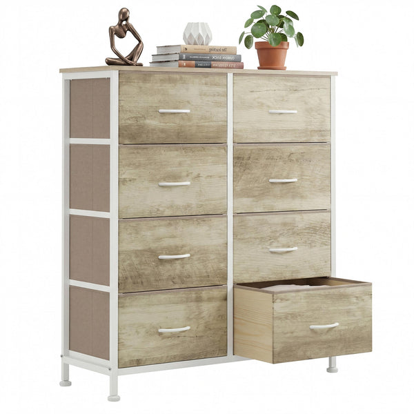 CONCETTA 8-Drawer Fabric Dresser, Storage Organizer Cabinet for Living Room, Bedroom, Office