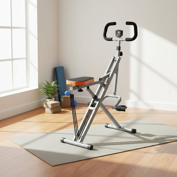 CONCETTA Row Ride Glute & Leg Trainer, LCD Display, Foldable Squat Assist, Adjustable Resistance for Home Full Body Workout