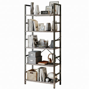 CONCETTA Bookshelf Small Industrial Storage Shelf & Shelves, Metal Bookcase for Home Office, Living Room, Bedroom