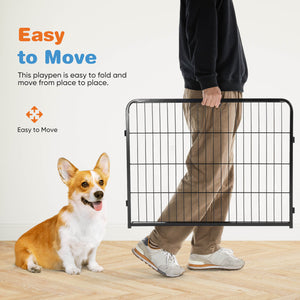 CONCETTA Dog Playpen - Collapsible Portable Pet Pen, High Metal Sport Puppy Pen with Gate for Garden, Patio, RV Camping