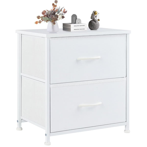CONCETTA Nightstand Dresser- 2 Storage Drawers, Bedside Furniture End Table, Suitable for Living Room, Bedroom, Closet